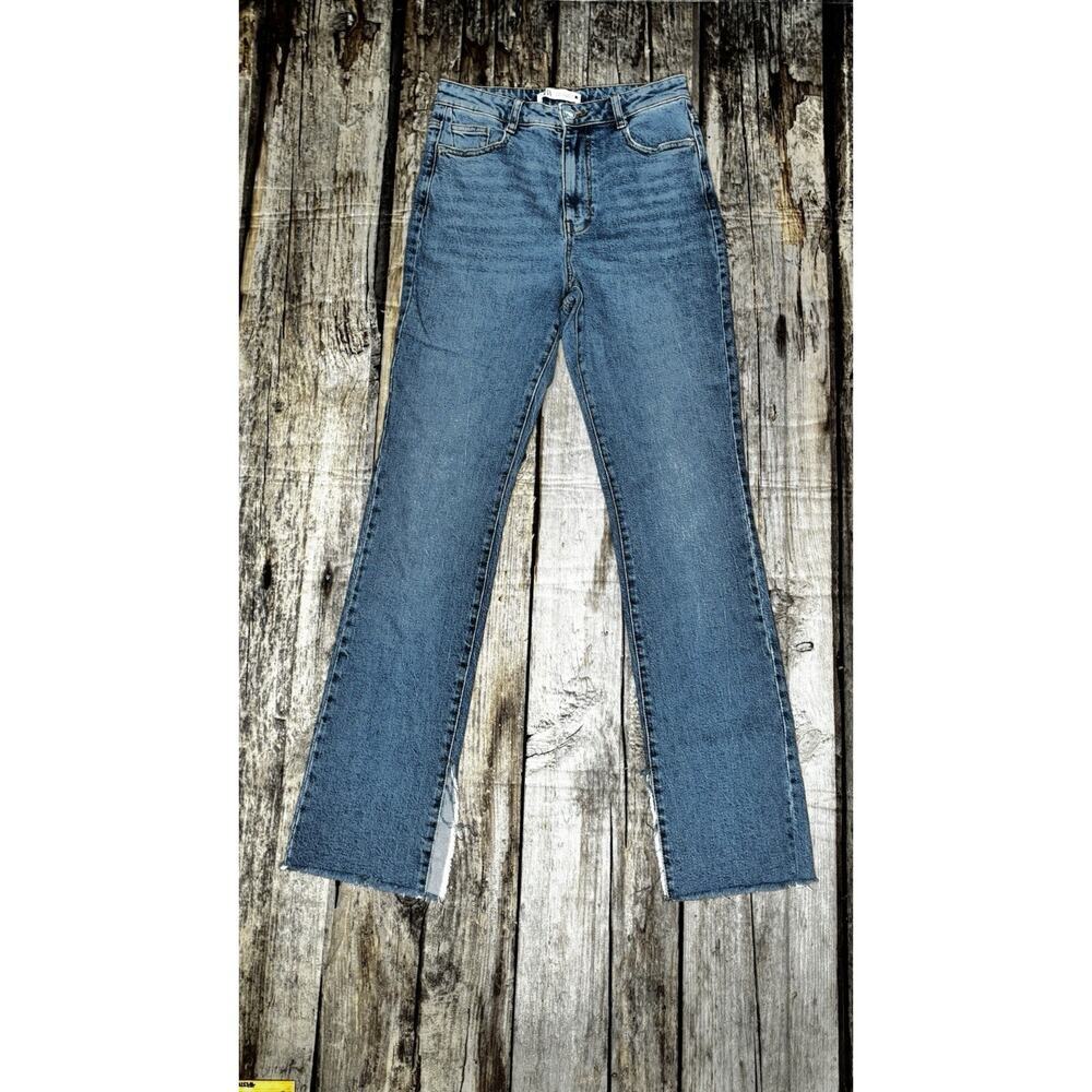 Zara Denim Collection Jeans Womens Straight Leg High Rise Medium Wash Size 4